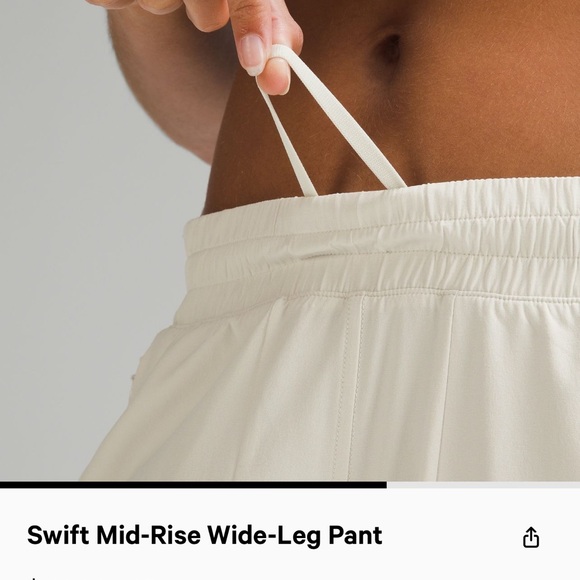 NWT Lululemon Swift Wide-Leg Mid-Rise Pant
Size 8
Color: Bone - Picture 4 of 13